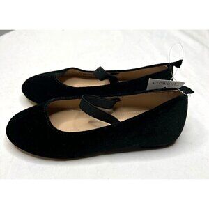 J.Crew Crewcuts Girls $68 Black Velvet Ballet Flats Size k8 BM608
